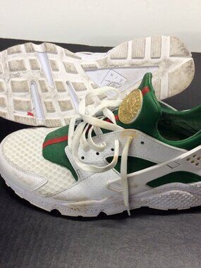 Nike Air Huarache 318429 111 White Gold Scream Green 2018 Size 12